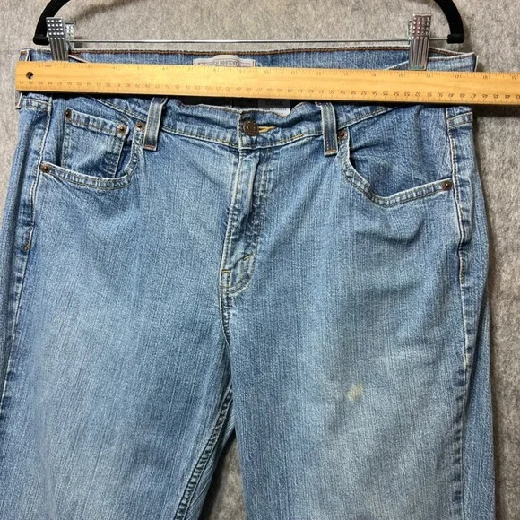 Levi Strauss Signature Bootcut Jeans Light Wash Denim Misses 16 Medium - Picture 2 of 9